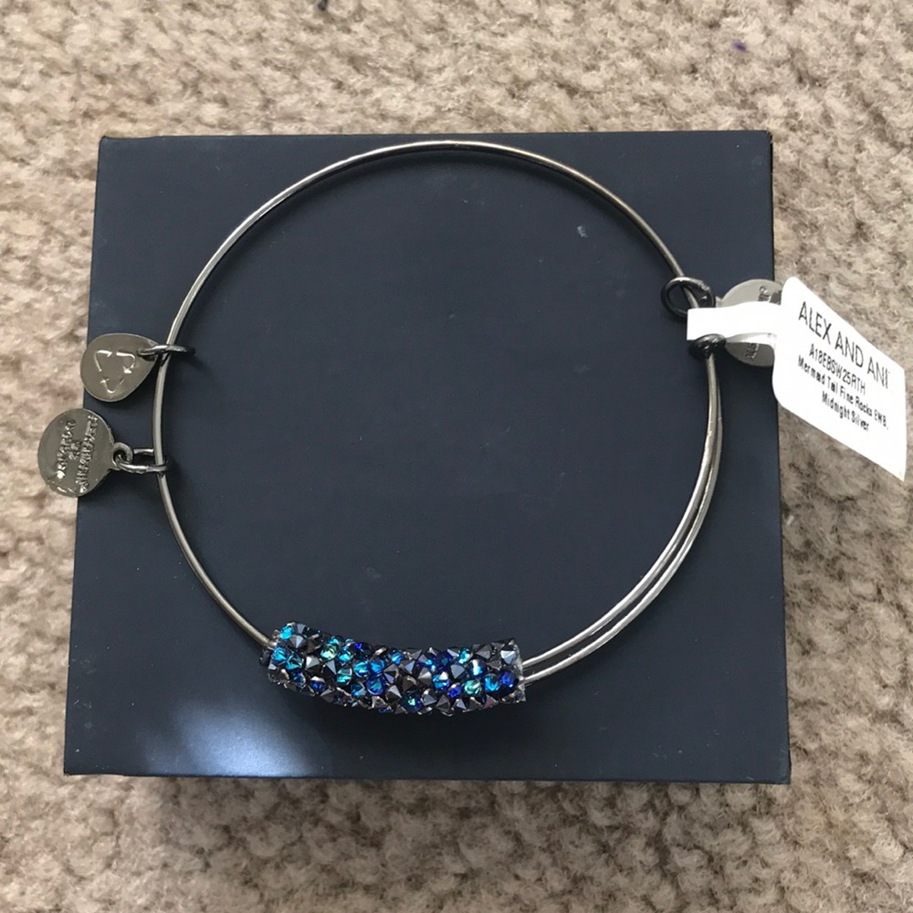 AlexandAni mermaid tail fine rocks midnight silver